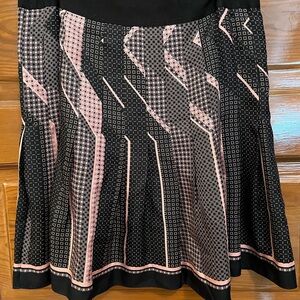 Elie Tahari Black and Pink Geometric A-Line Skirt Size 4P